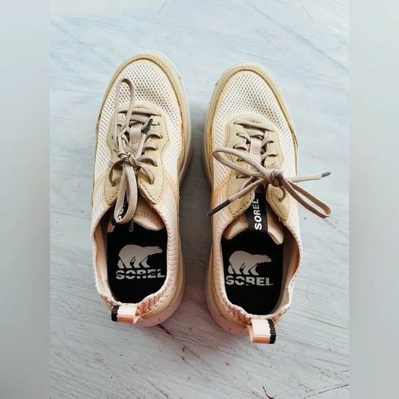 Sorel Ona 503 Low Top Platform Sneaker White Peach/ Nova Sand Size 7 NWOT $125 - Picture 6 of 15
